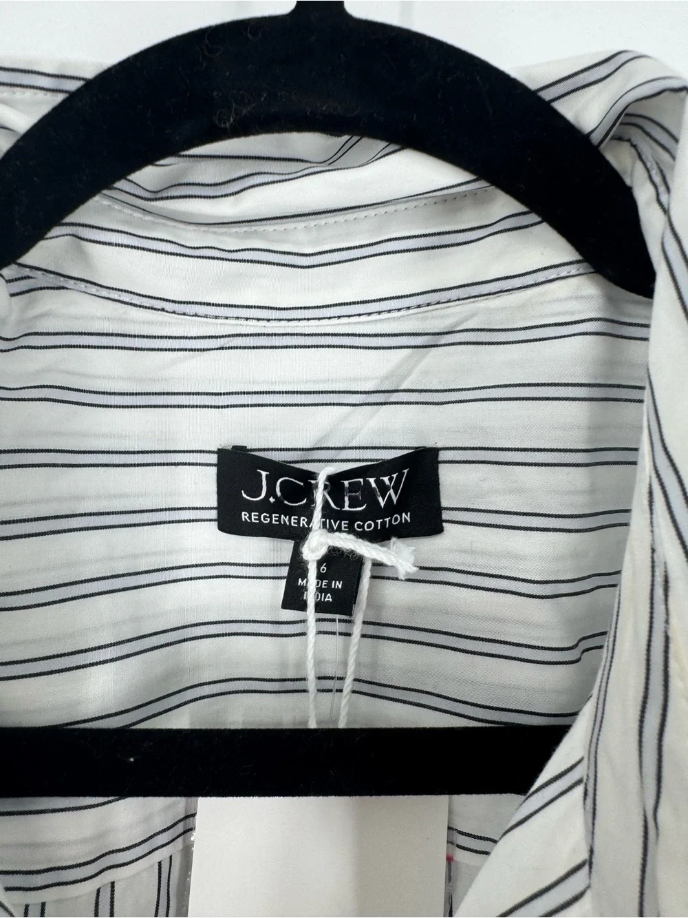 NWT J. Crew Cerise Mini Shirt Dress Striped Cotton Poplin Ivory Blue Size 6